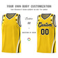 Custom Gold Shoulders Star Pattern Side Color Block Sports Uniform Basketball Jersey Limited