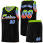Custom Black Neon Green Wave Pattern Sports Uniform Basketball Jersey