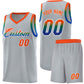 Custom Gray Orange Wave Pattern Sports Uniform Basketball Jersey