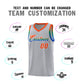 Custom Gray Orange Wave Pattern Sports Uniform Basketball Jersey Limited