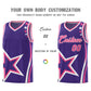 Custom Purple Shoulder Stars Graffiti Pattern Sets Basketball Jersey Limited
