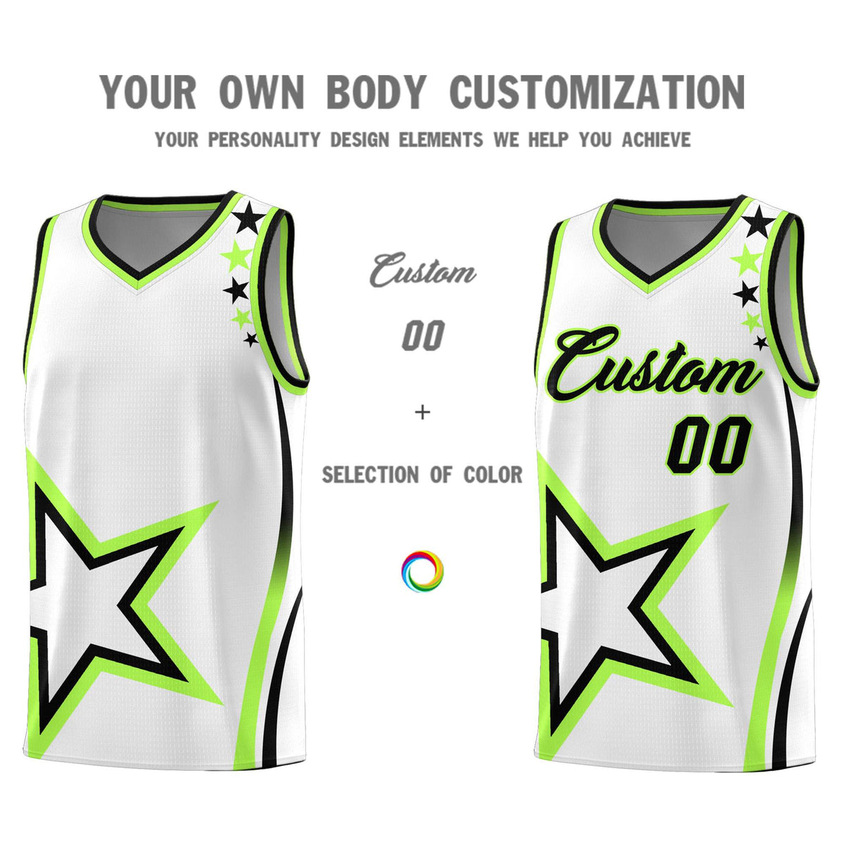 Custom White Shoulder Stars Graffiti Pattern Sets Basketball Jersey Limited