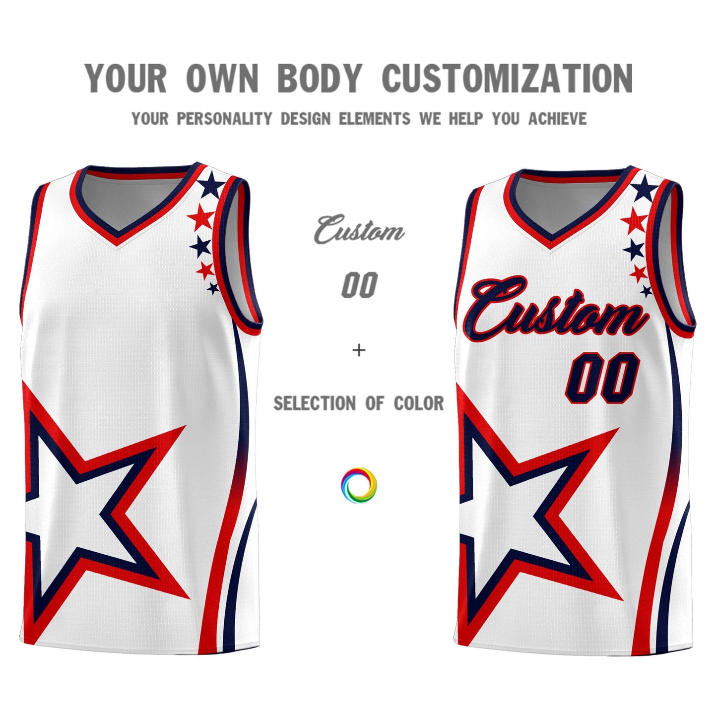 Custom White Shoulder Stars Graffiti Pattern Sets Basketball Jersey Limited