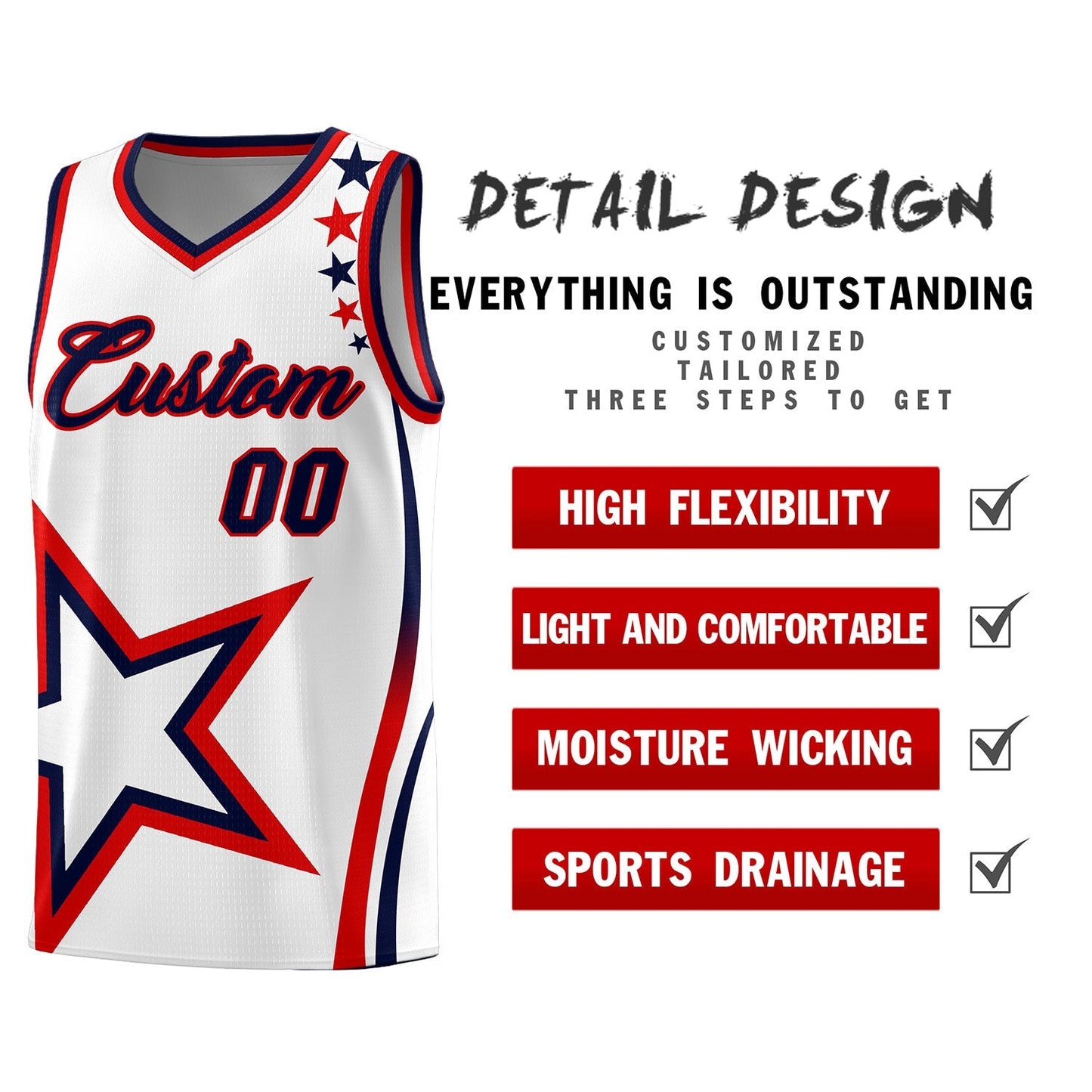 Custom White Shoulder Stars Graffiti Pattern Sets Basketball Jersey Limited