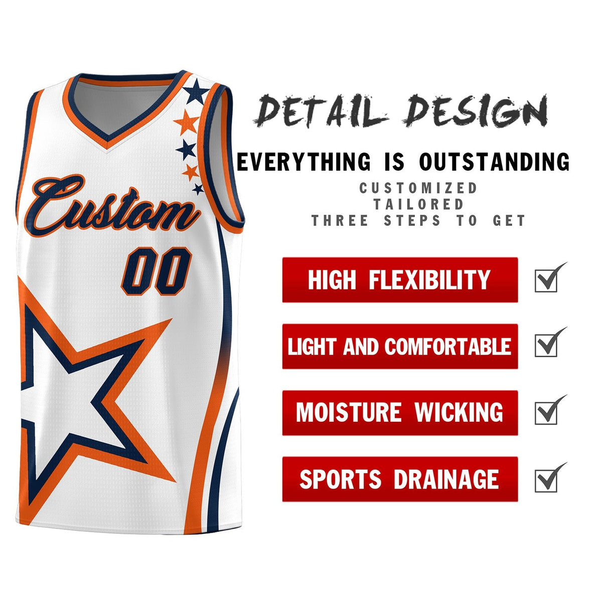Custom White Shoulder Stars Graffiti Pattern Sets Basketball Jersey Limited