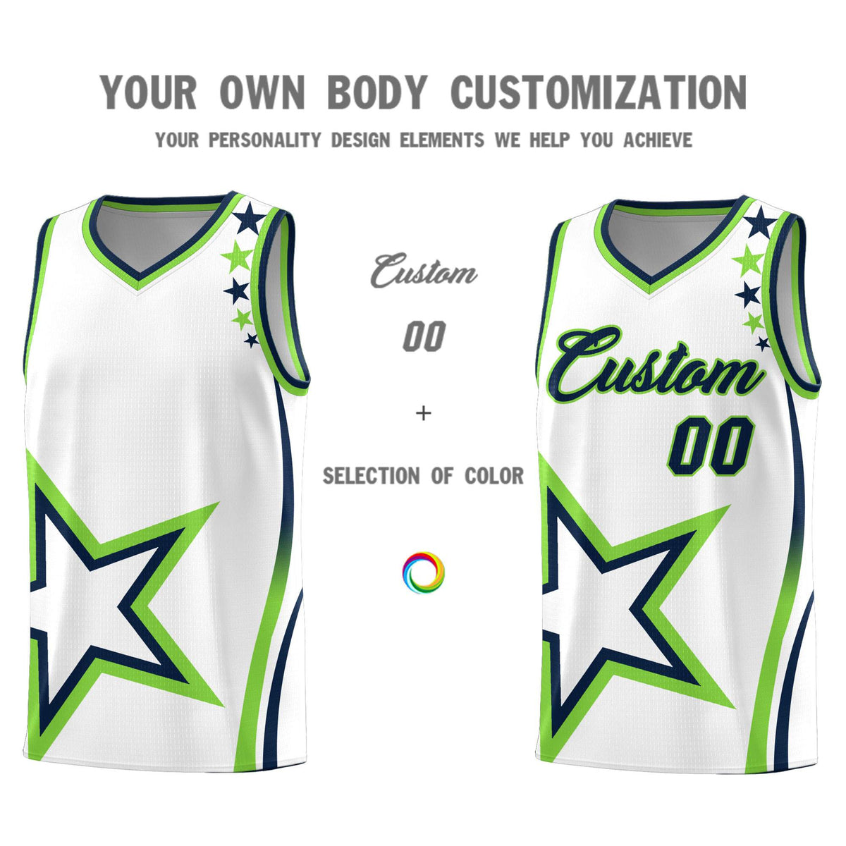 Custom White Shoulder Stars Graffiti Pattern Sets Basketball Jersey Limited