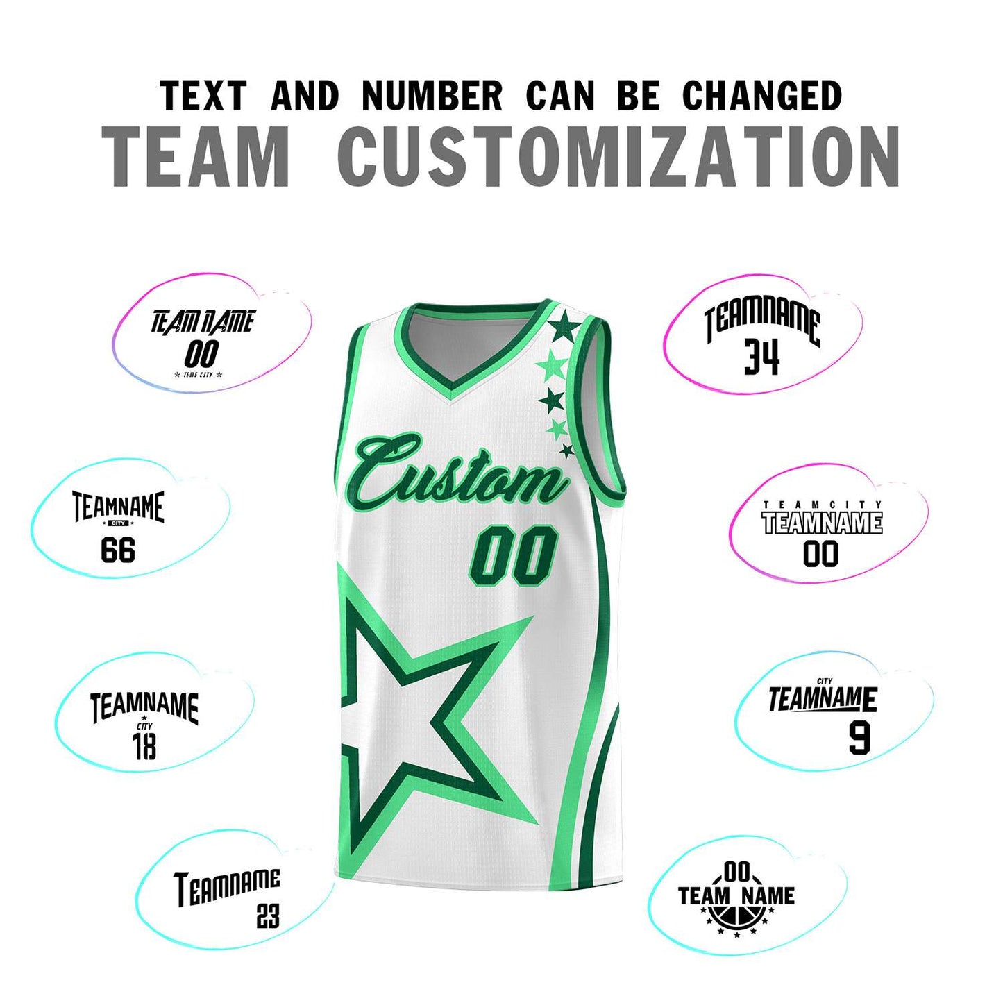 Custom White Shoulder Stars Graffiti Pattern Sets Basketball Jersey Limited
