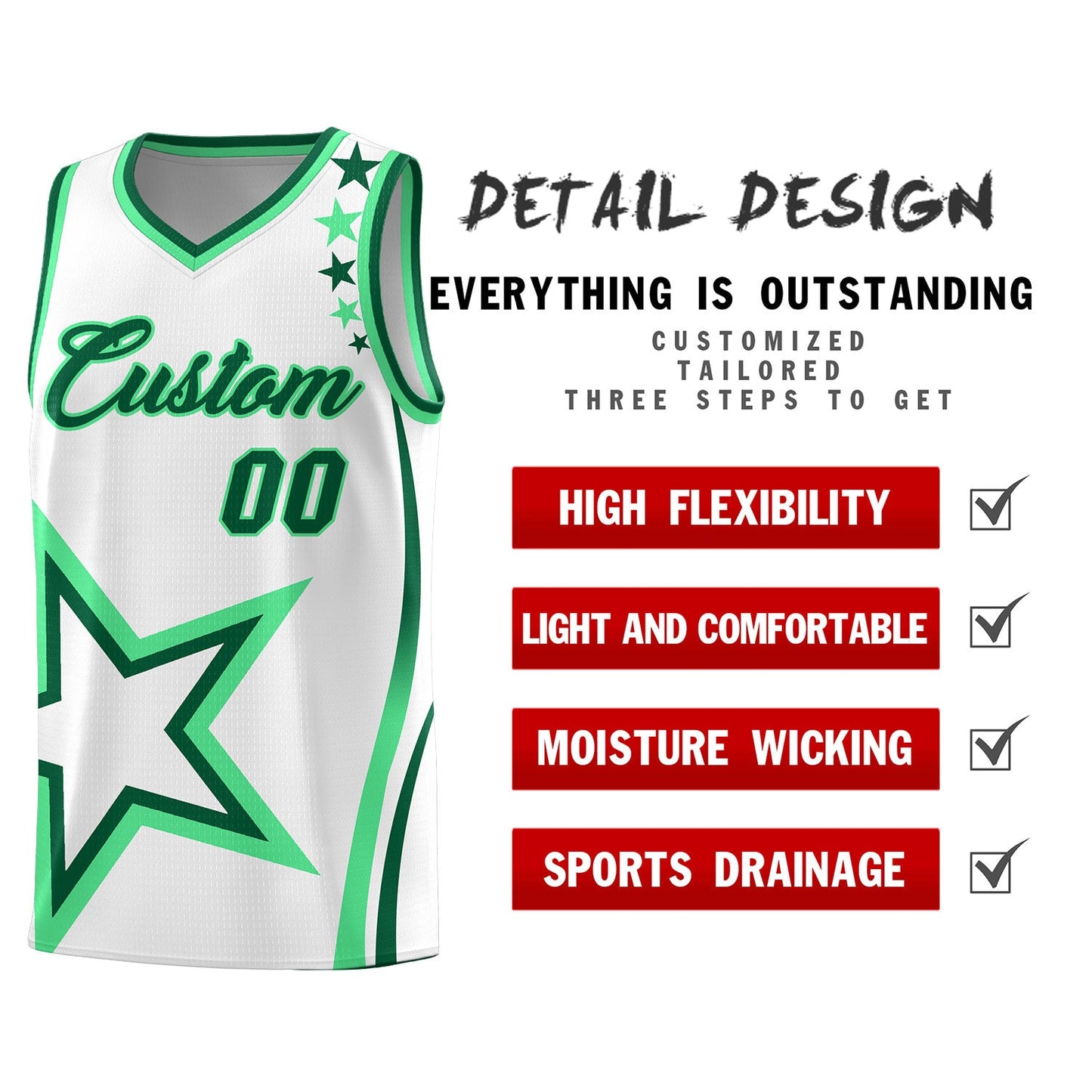 Custom White Shoulder Stars Graffiti Pattern Sets Basketball Jersey Limited