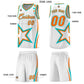 Custom White Shoulder Stars Graffiti Pattern Sets Basketball Jersey Limited