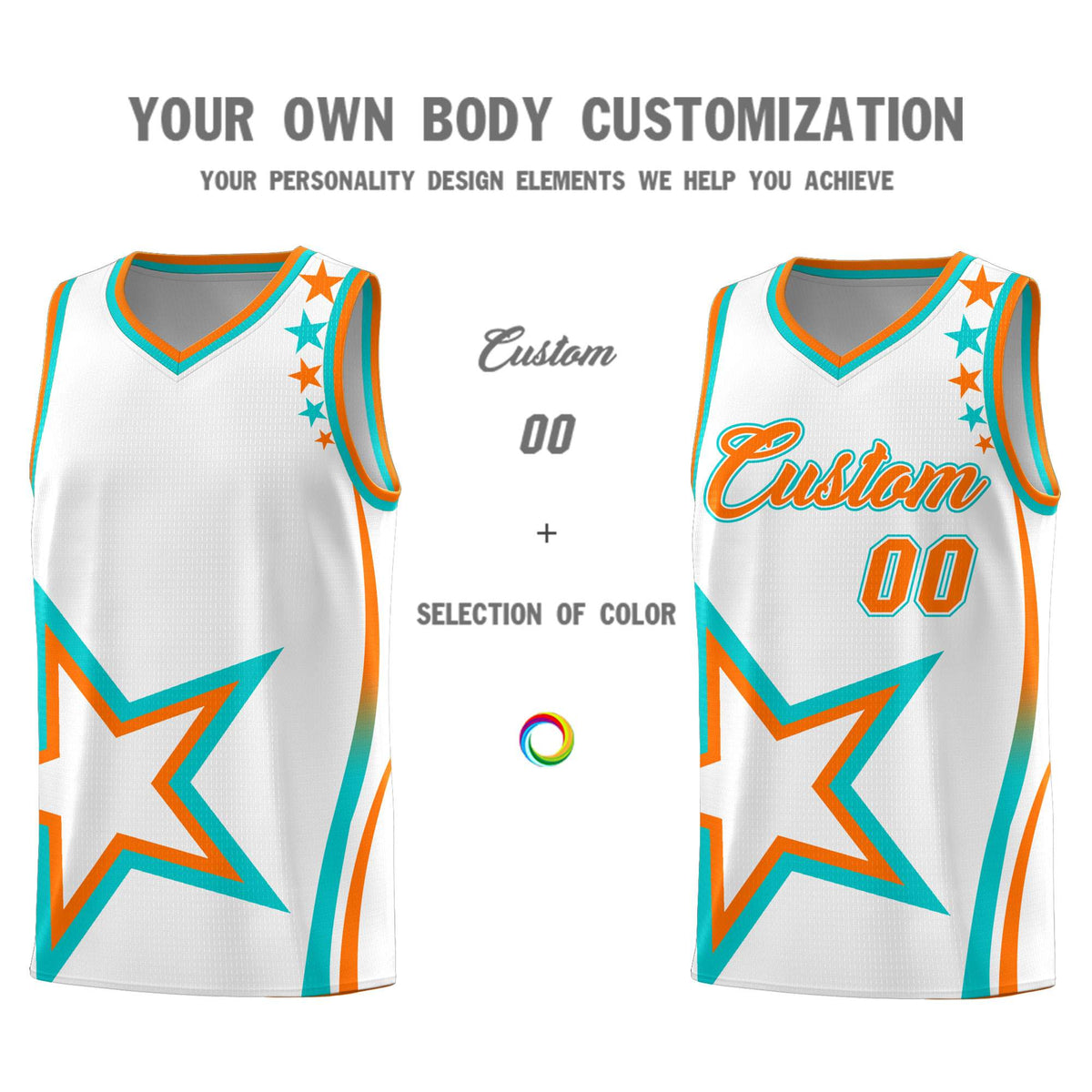 Custom White Shoulder Stars Graffiti Pattern Sets Basketball Jersey Limited