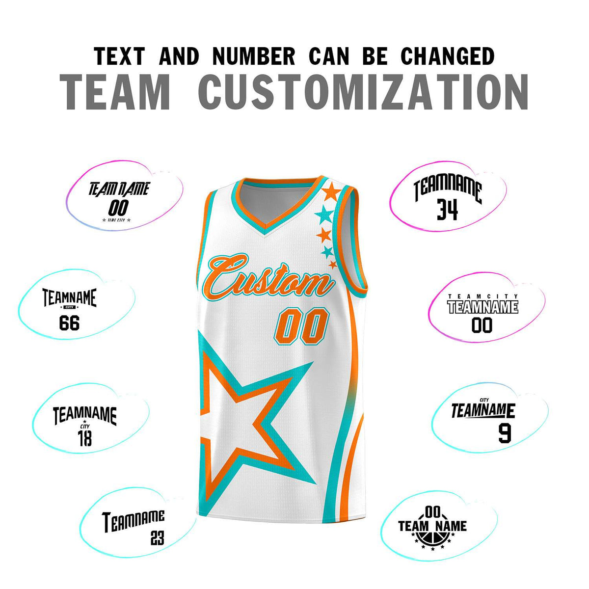 Custom White Shoulder Stars Graffiti Pattern Sets Basketball Jersey Limited