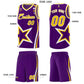 Custom Purple Shoulder Stars Graffiti Pattern Sets Basketball Jersey Limited