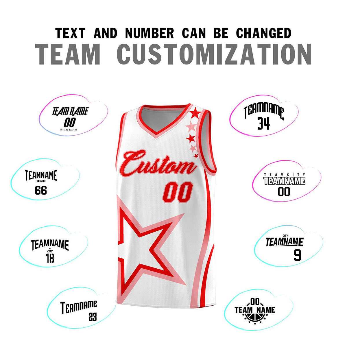 Custom White Shoulder Stars Graffiti Pattern Sets Basketball Jersey Limited