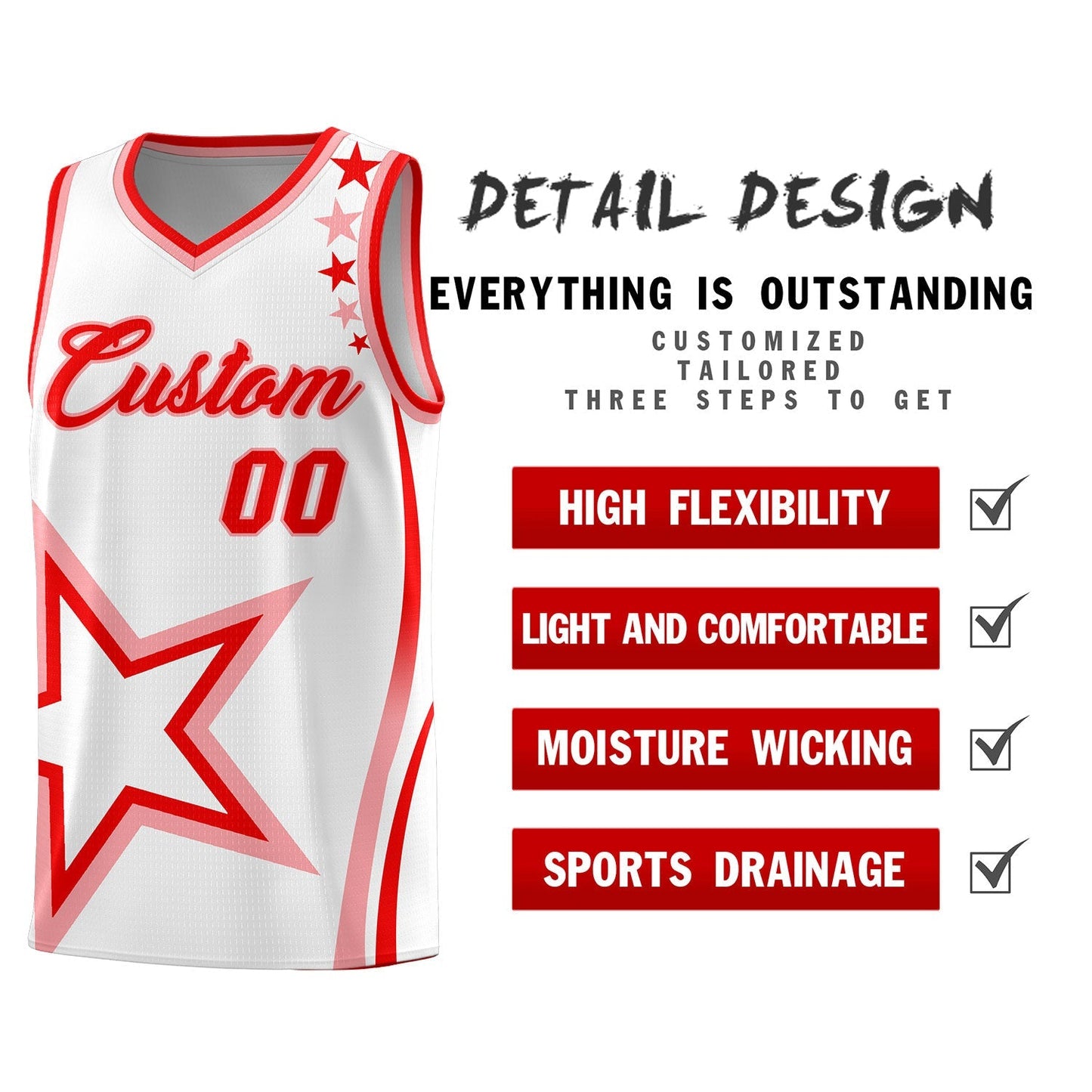 Custom White Shoulder Stars Graffiti Pattern Sets Basketball Jersey Limited