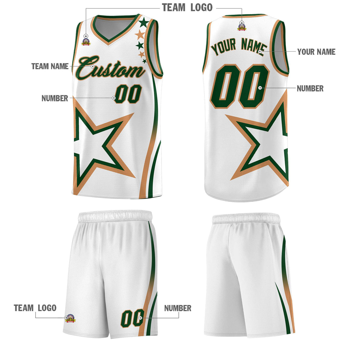 Custom White Shoulder Stars Graffiti Pattern Sets Basketball Jersey Limited