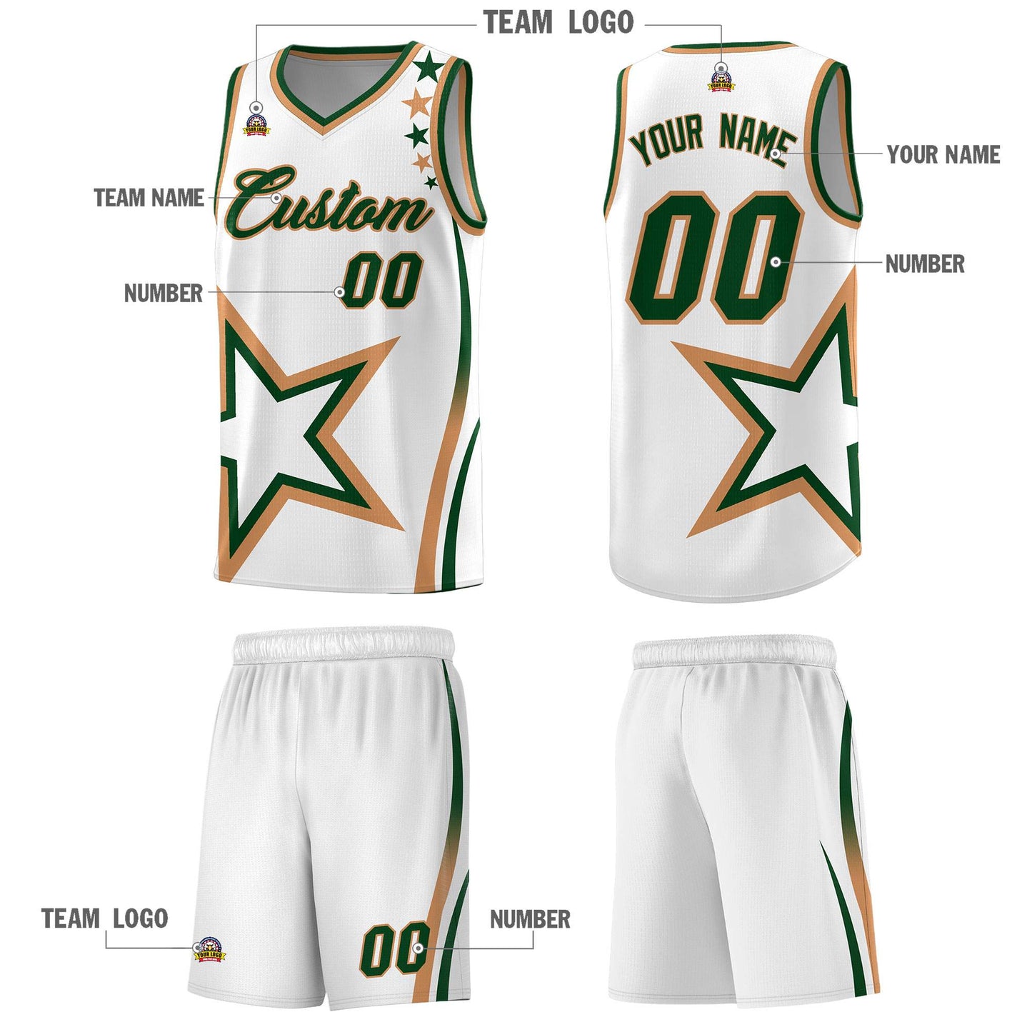 Custom White Shoulder Stars Graffiti Pattern Sets Basketball Jersey Limited