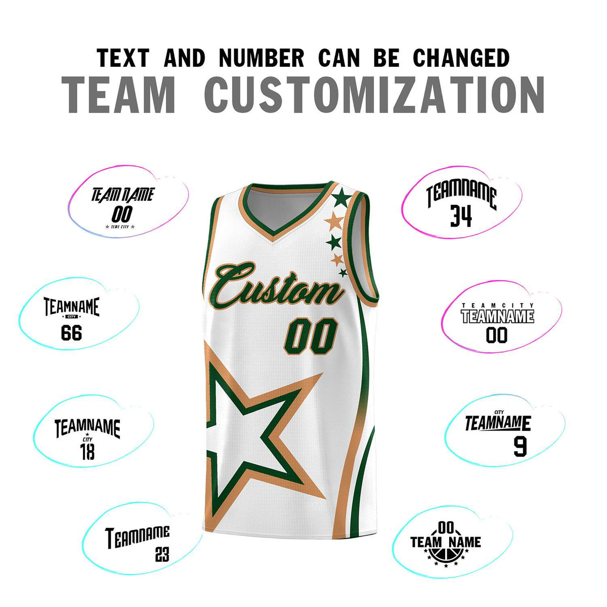 Custom White Shoulder Stars Graffiti Pattern Sets Basketball Jersey Limited
