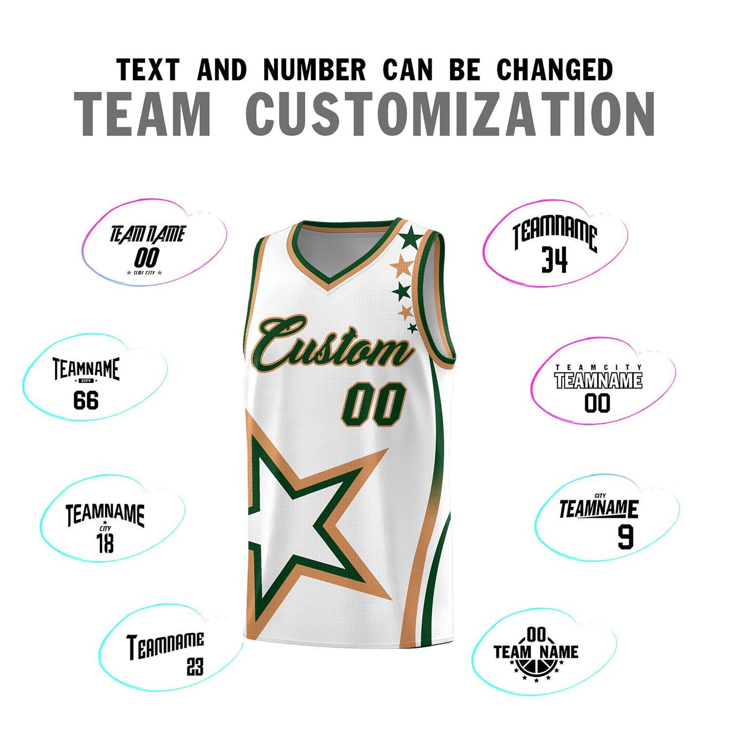 Custom White Shoulder Stars Graffiti Pattern Sets Basketball Jersey Limited