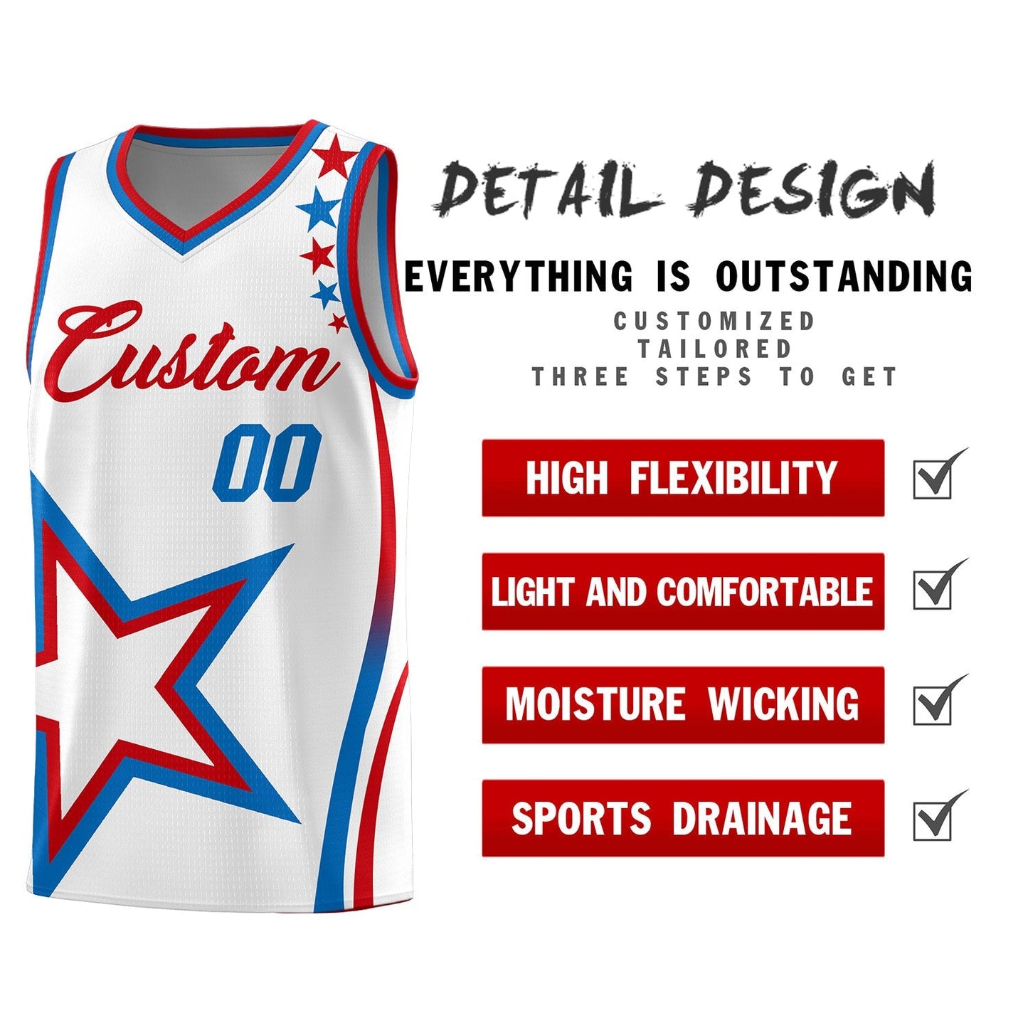 Custom White Shoulder Stars Graffiti Pattern Sets Basketball Jersey Limited