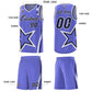 Custom Purple Shoulder Stars Graffiti Pattern Sets Basketball Jersey Limited