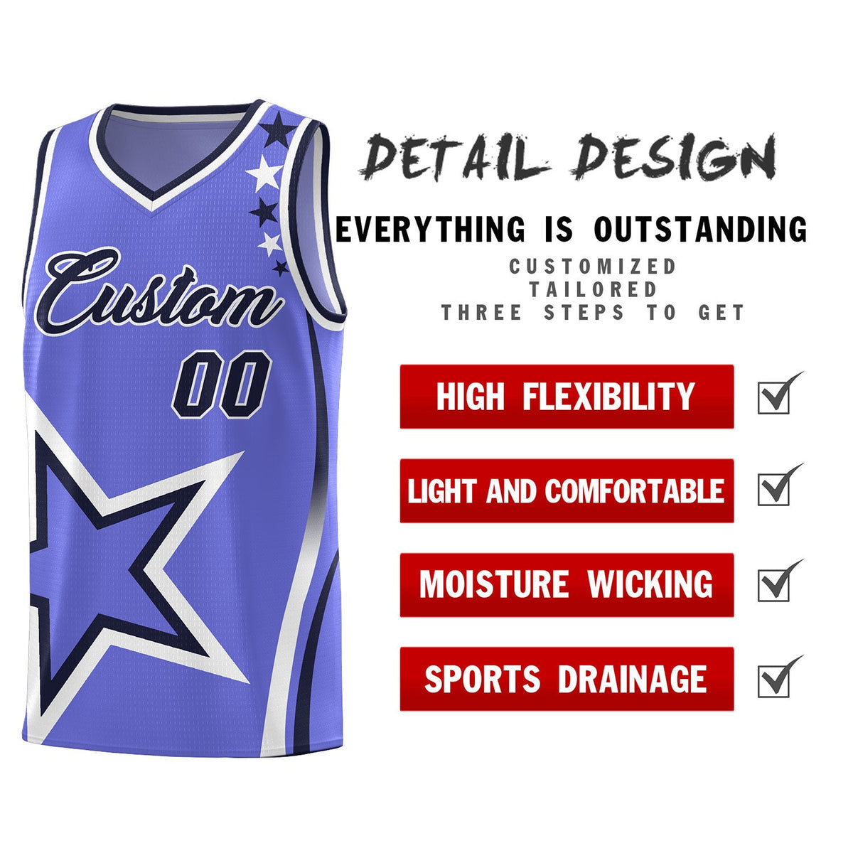 Custom Purple Shoulder Stars Graffiti Pattern Sets Basketball Jersey Limited