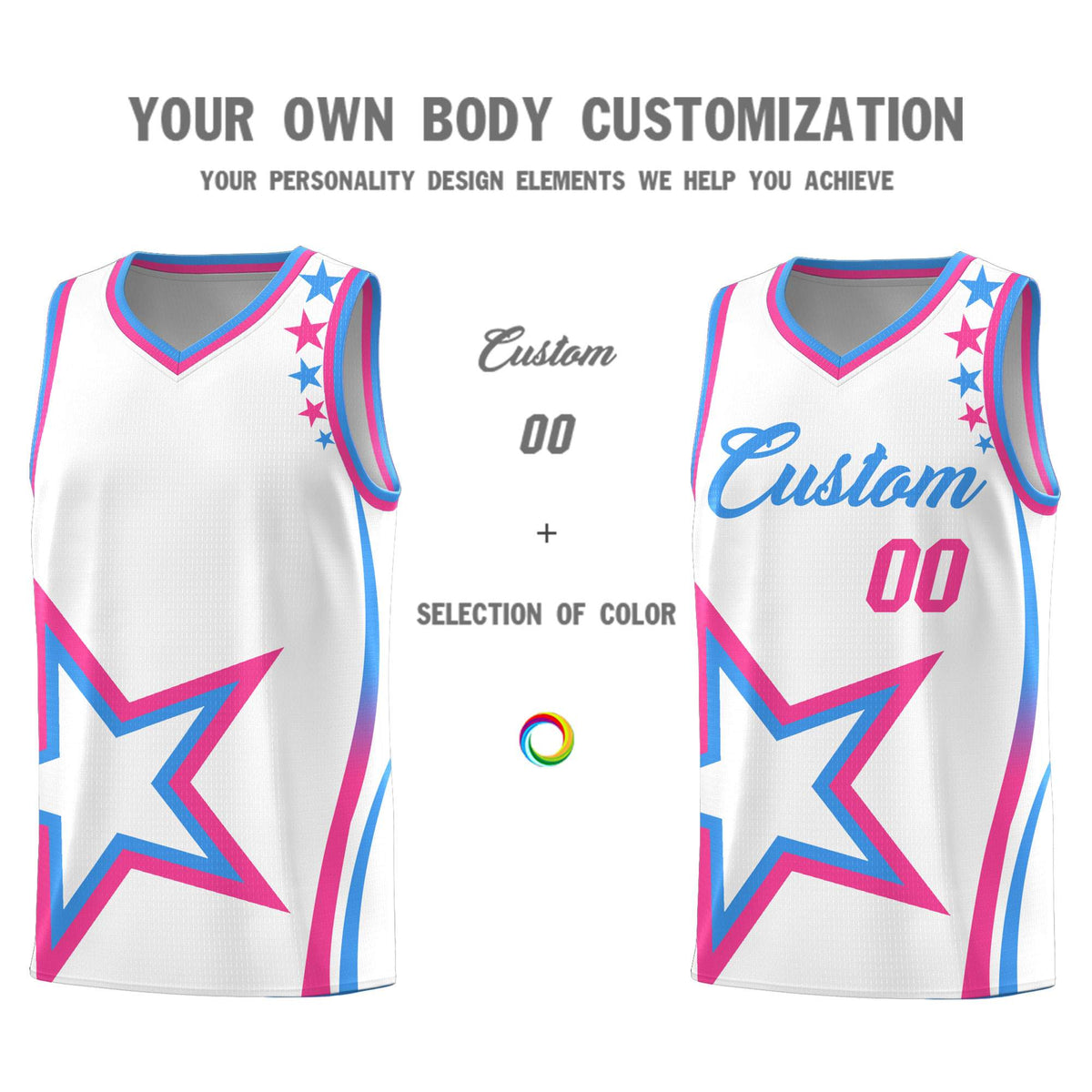 Custom White Shoulder Stars Graffiti Pattern Sets Basketball Jersey Limited