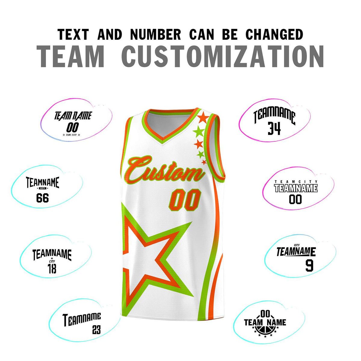 Custom White Shoulder Stars Graffiti Pattern Sets Basketball Jersey Limited