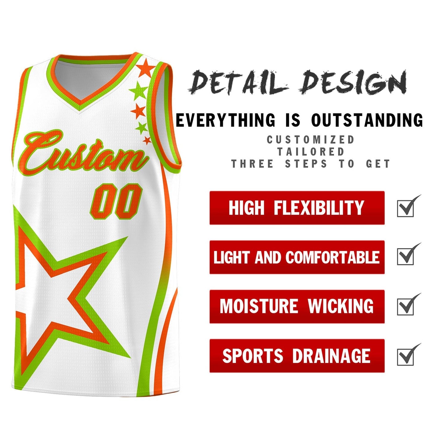 Custom White Shoulder Stars Graffiti Pattern Sets Basketball Jersey Limited
