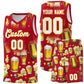 Custom Red National Beer Day Personalized Beer Bubble Basketball Jersey