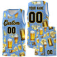 Custom Light Blue National Beer Day Personalized Beer Bubble Basketball Jersey