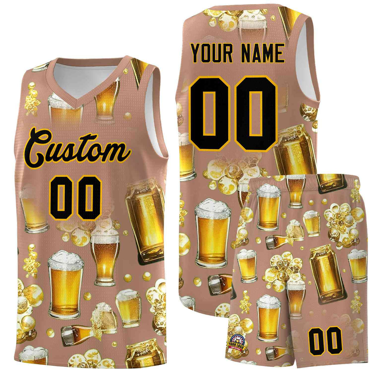 Custom Coffee National Beer Day Personalized Beer Bubble Basketball Jersey