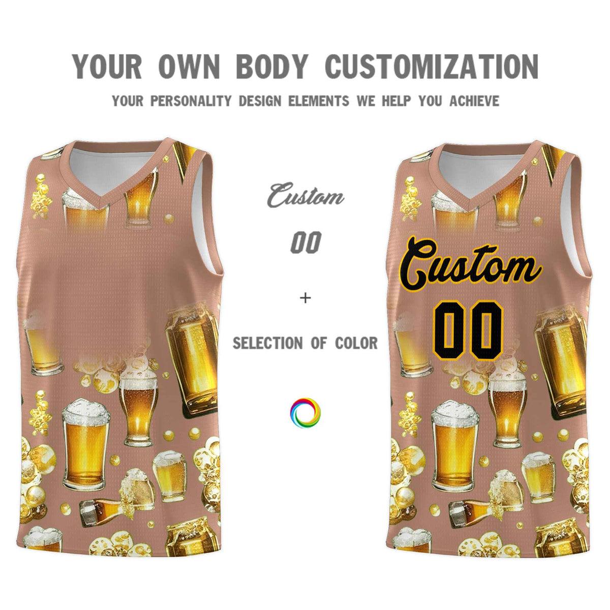 Custom Coffee National Beer Day Personalized Beer Bubble Basketball Jersey Limited