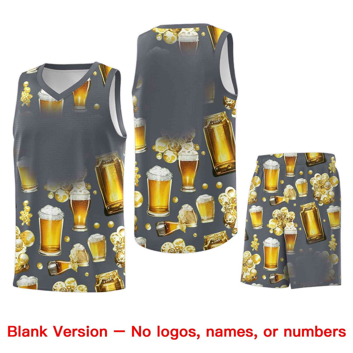 Custom Gray National Beer Day Personalized Beer Bubble Basketball Jersey Limited