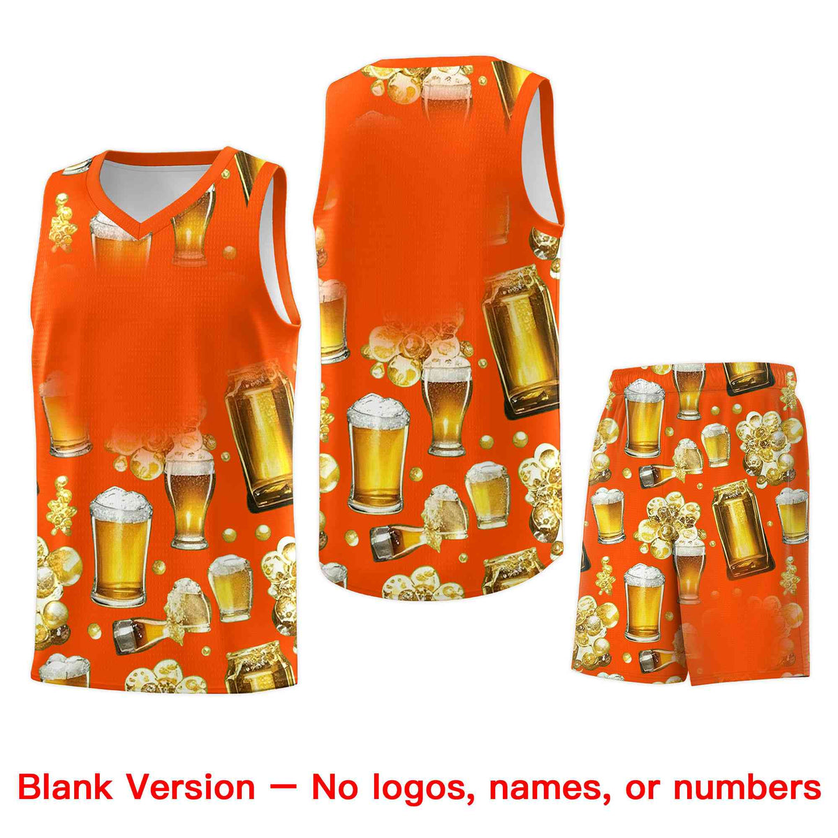 Custom Orange National Beer Day Personalized Beer Bubble Basketball Jersey Limited