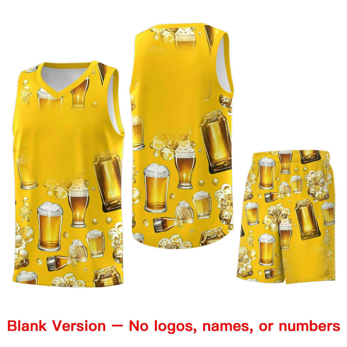 Custom Gold National Beer Day Personalized Beer Bubble Basketball Jersey Limited