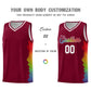 Custom Crimson Denver Nuggets Rainbow Side Sports Uniform Basketball Jersey Limited