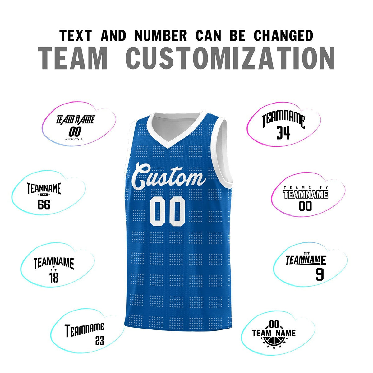 Custom Royal White Trailblazer Dot Pattern Sports Uniform Basketball Jersey Limited