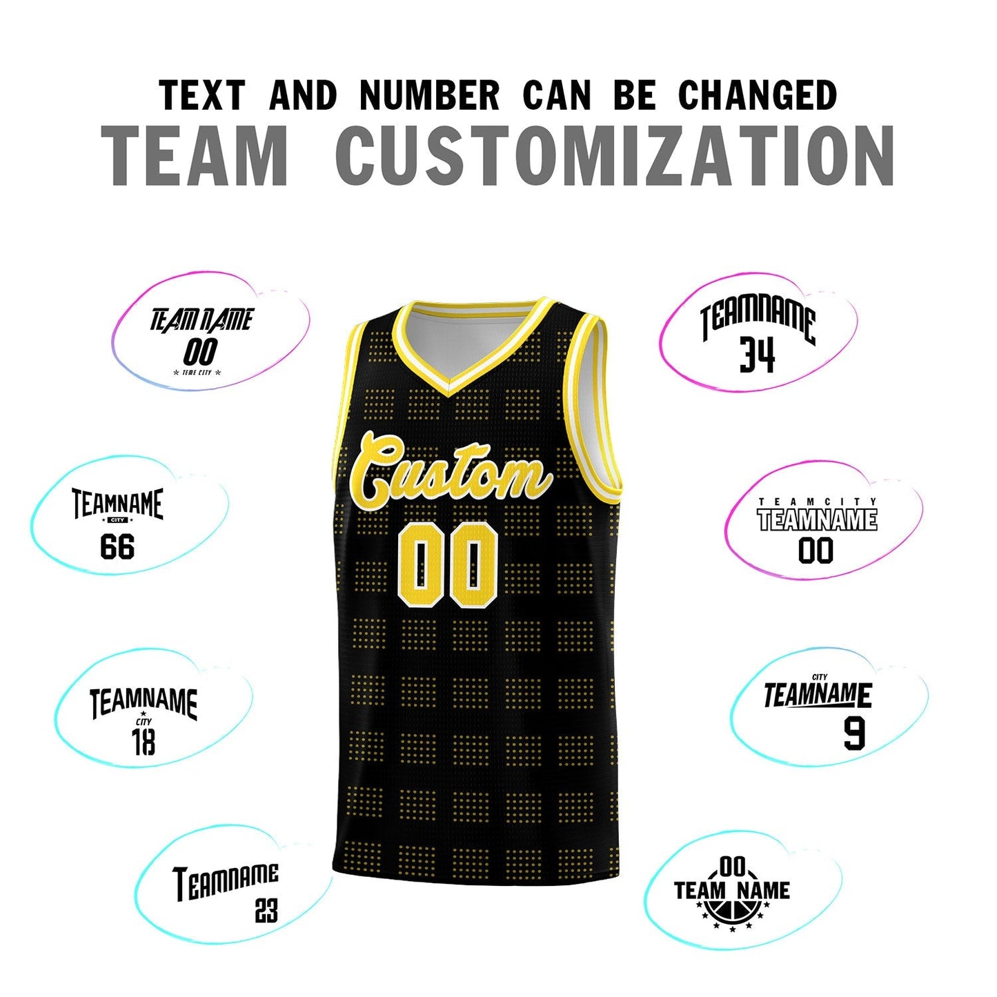 Custom Black Gold Trailblazer Dot Pattern Sports Uniform Basketball Jersey Limited