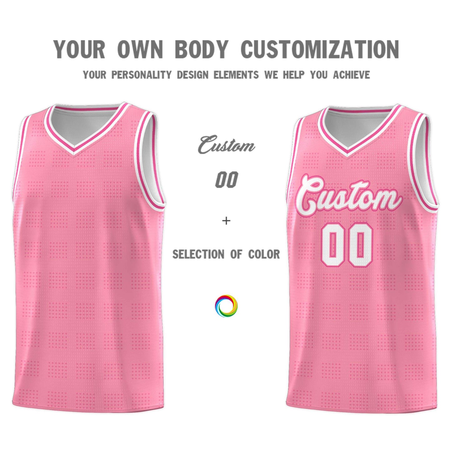 Custom Light Pink Pink Trailblazer Dot Pattern Sports Uniform Basketball Jersey Limited