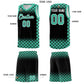 Custom Black Bright Green Classic Plaid Pattern Sports Uniform Basketball Jersey Limited