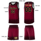 Custom Crimson Black Classic Plaid Pattern Sports Uniform Basketball Jersey Limited