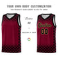 Custom Crimson Black Classic Plaid Pattern Sports Uniform Basketball Jersey Limited