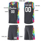 Custom Dark Gray Side Flame Pattern Fashion Sports Uniform Basketball Jersey Limited
