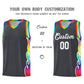 Custom Dark Gray Side Flame Pattern Fashion Sports Uniform Basketball Jersey Limited