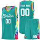Custom Aqua Side Flame Pattern Fashion Sports Uniform Basketball Jersey