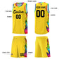 Custom Gold Side Flame Pattern Fashion Sports Uniform Basketball Jersey Limited