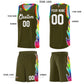 Custom Olive Side Flame Pattern Fashion Sports Uniform Basketball Jersey Limited