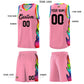 Custom Light Pink Side Flame Pattern Fashion Sports Uniform Basketball Jersey Limited