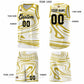 Custom White Old Gold Graffiti Pattern Fluids Style Sports Uniform Basketball Jersey Sets Limited