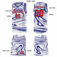Custom White Royal Graffiti Pattern Fluids Style Sports Uniform Basketball Jersey Sets Limited